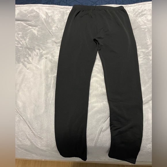 Black stretchy, leggings with fleece lining. - Picture 2 of 7